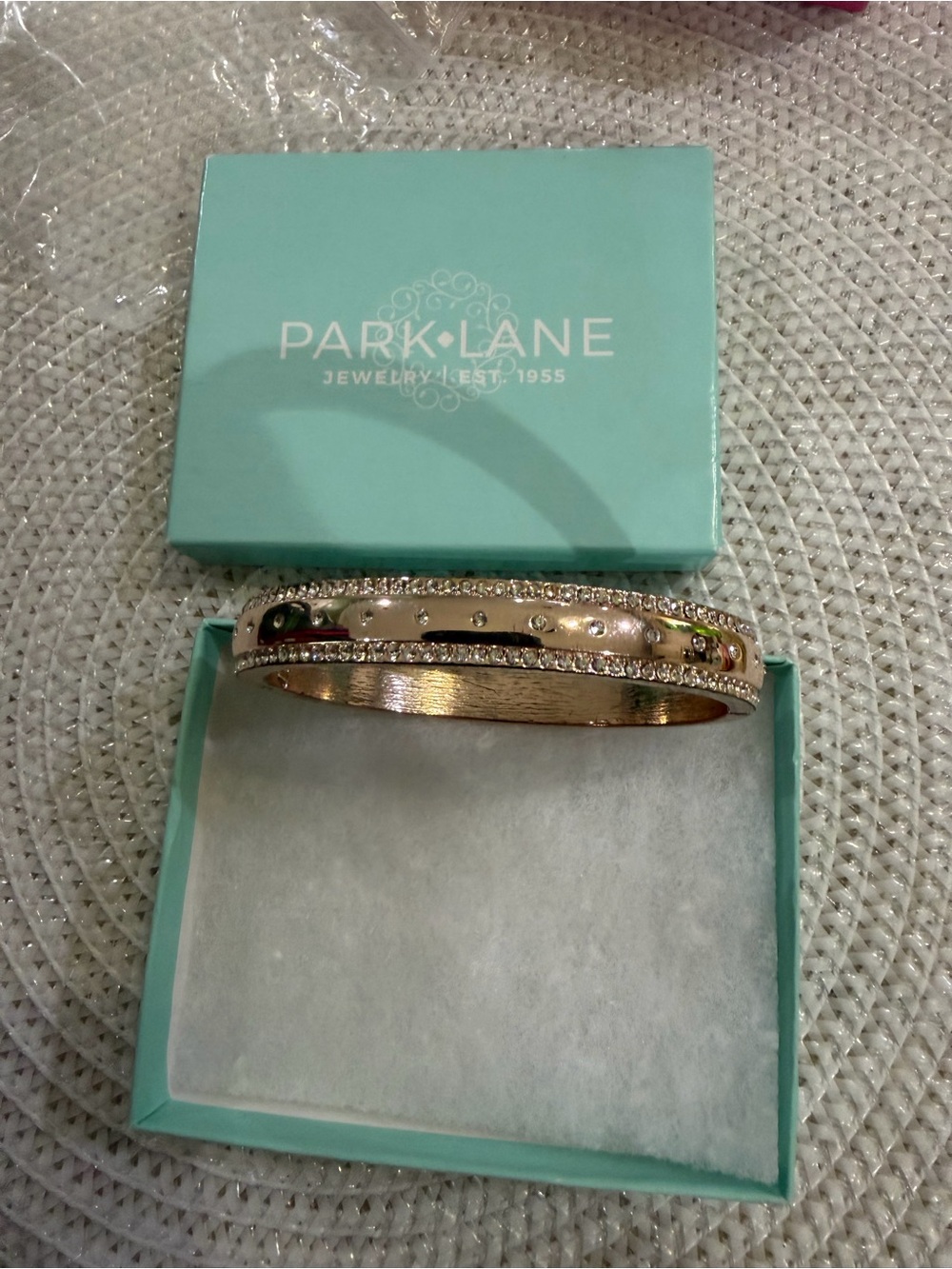 Park Lane Gold-tone Bangle with Multicolored Stone Accents